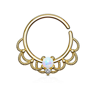 Anillo Ópalo Filigrana Flexible