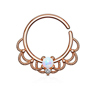 Anillo Ópalo Filigrana Flexible