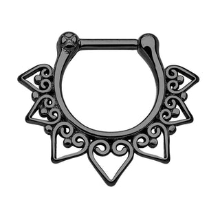 Septum Piercing Clicker Tribal Corazón Clicker