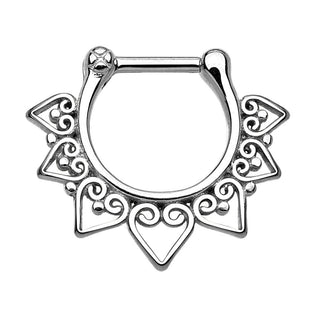Septum Piercing Clicker Tribal Corazón Clicker