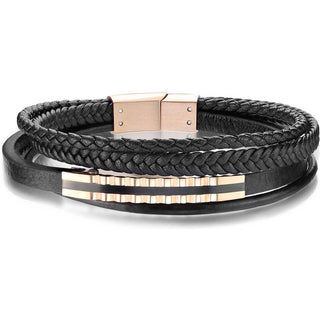 Trenzado negro con oro rosa Imán