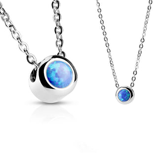 Plata con bola de ópalo