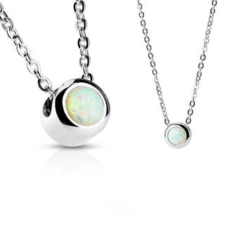 Plata con bola de ópalo