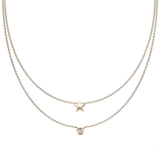 Dos niveles con estrella y bola de circonita