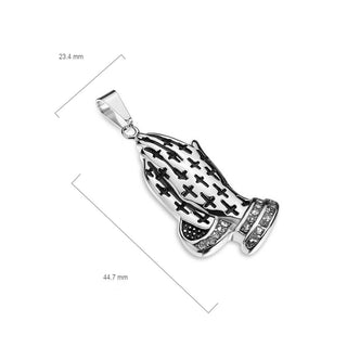 Plata con cruces y oración