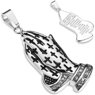 Plata con cruces y oración