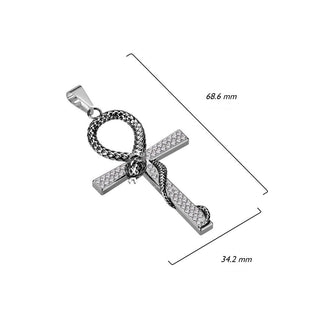 Cruz de plata con serpiente