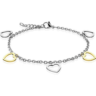 Corazones de plata y oro