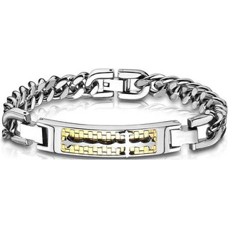 Cadena con cruz de oro y plata