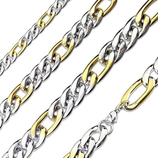 Cadena bicolor dorada y plateada