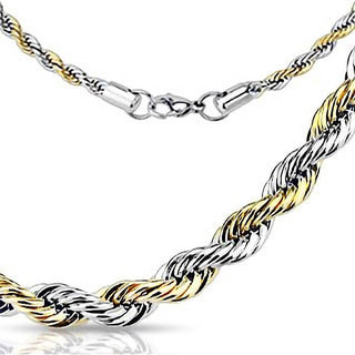 Cadena trenzada de oro y plata