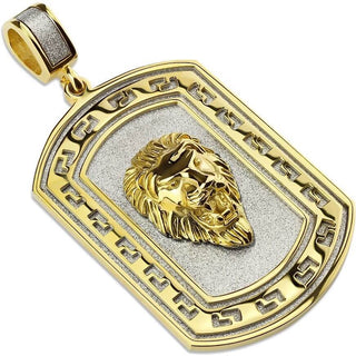 Etiqueta de perros oro con León