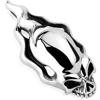 Calavera en Llamas Plata