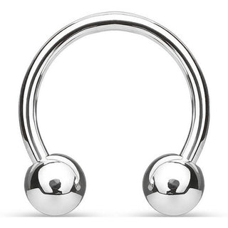 Titanio Herradura Bola Plata