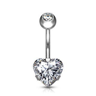 Titanio Piercing ombligo Circonita Corazón