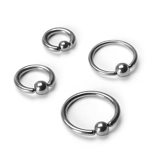 Titanio Anillo Plata Cierre de bola