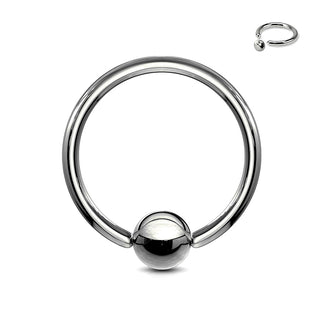 Titanio Anillo Plata Cierre de bola