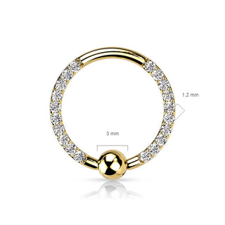 Titanio Anillo Bola Circonita Cierre de bola
