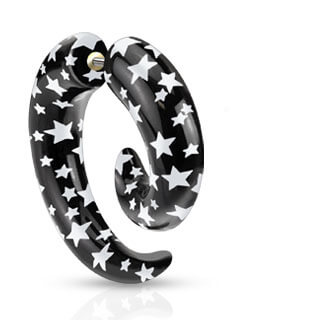 Plug falso Espiral negra con estrellas blancas