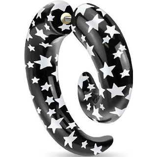 Plug falso Espiral negra con estrellas blancas