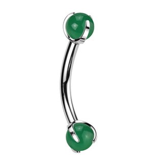 Barbell Curvo Bolas en piedra natural Rosca interna