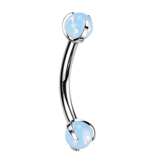 Barbell Curvo Bolas en piedra natural Rosca interna