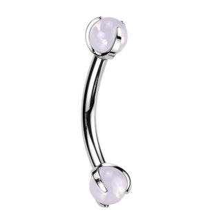 Barbell Curvo Bolas en piedra natural Rosca interna