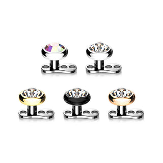 Titanio Base microdermal Ancla Plana Circonita 2mm Rosca interna