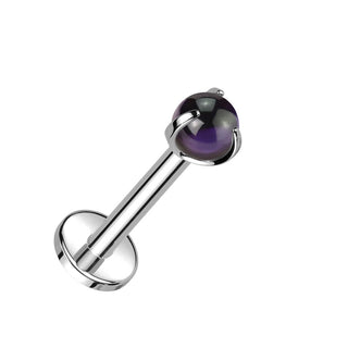 Titanio Bola de piedra natural Rosca interna Labret