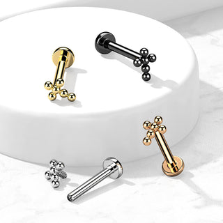 Titanio Cruz Rosca interna Labret