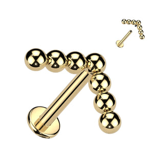 Titanio Top Bolas en forma de L Rosca interna Labret