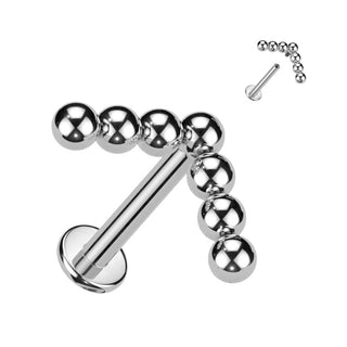 Titanio Top Bolas en forma de L Rosca interna Labret