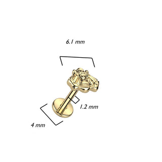 Titanio Abeja Rosca interna Labret