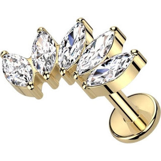 Titanio 5 Circonitas talla Marquesa Rosca interna Labret