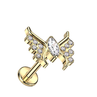 Titanio Mariposa con circonitas Rosca interna Labret
