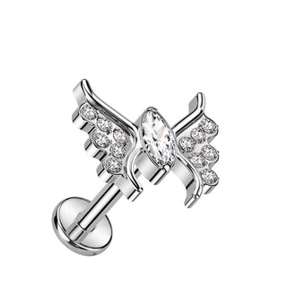 Titanio Mariposa con circonitas Rosca interna Labret