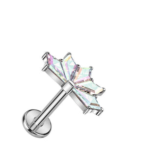 Titanio Abanico 5 circonitas Rosca interna Labret