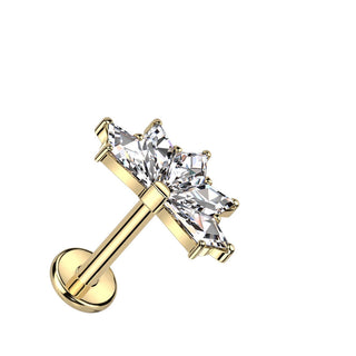Titanio Abanico 5 circonitas Rosca interna Labret