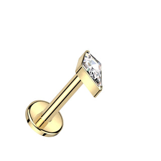 Titanio Punta lanza con circonita Rosca interna Labret