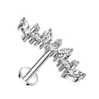Titanio Circonitas marquesas Rosca interna Labret