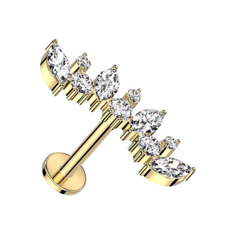 Titanio Circonitas marquesas Rosca interna Labret
