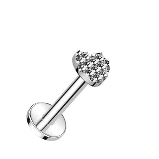 Titanio Corazón Rosca interna Labret
