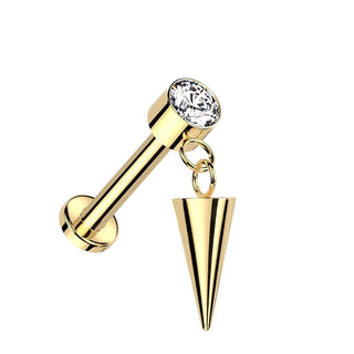 Titanio Circonita y Punta lanza Rosca interna Labret