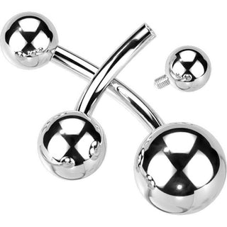 Titanio Piercing ombligo Bola Plata Rosca interna
