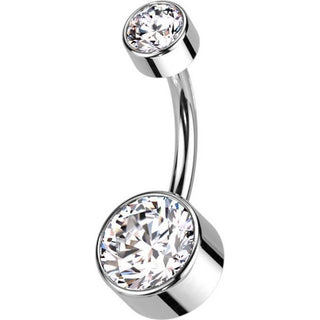 Titanio Piercing ombligo Circonita Redonda Rosca interna