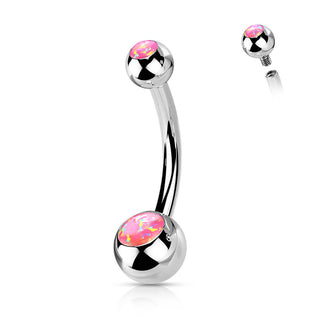 Titanio Piercing ombligo Ópalo Bola Rosca interna