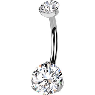 Titanio Piercing ombligo circonita Rosca interna