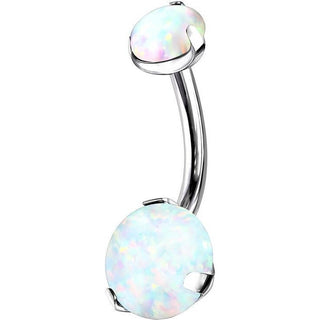 Titanio Piercing ombligo Ópalo engaste Hoyuelo Rosca interna