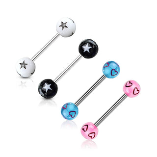 Barbell Bola Estrella Corazón, 4 piezas