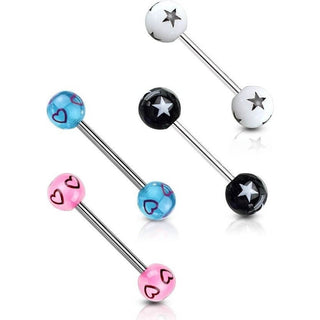 Barbell Bola Estrella Corazón, 4 piezas
